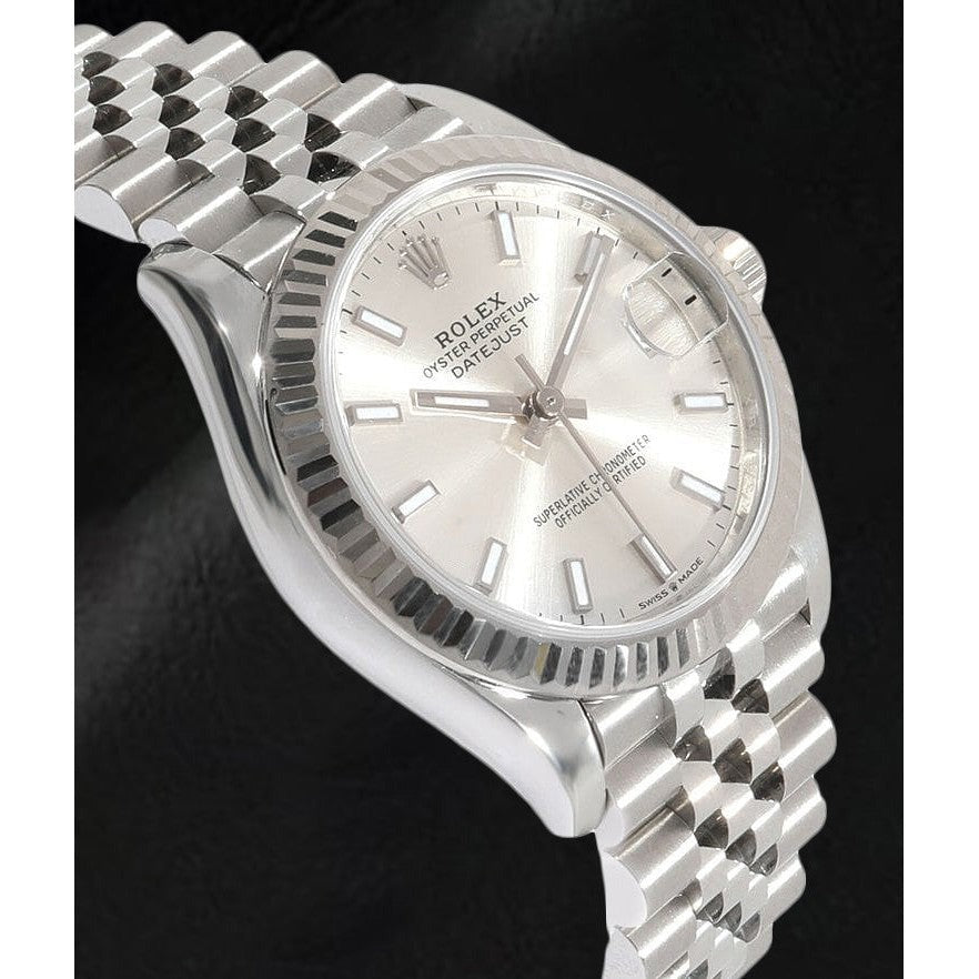 Montre Rolex Datejust 31 mm pour femme, argentée et lumineuse