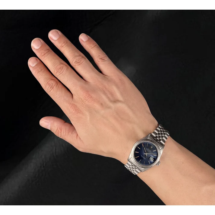 Montre Rolex Datejust 36 mm Année 1986 Cadran à Index Bâtons Pan Coupé en Acier Inoxydable