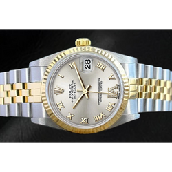 Montre Rolex Datejust 36 mm à cadran romain argenté bicolore