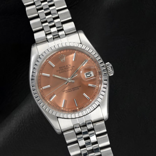 Montre Rolex Datejust 36 mm en acier inoxydable avec cadran saumon