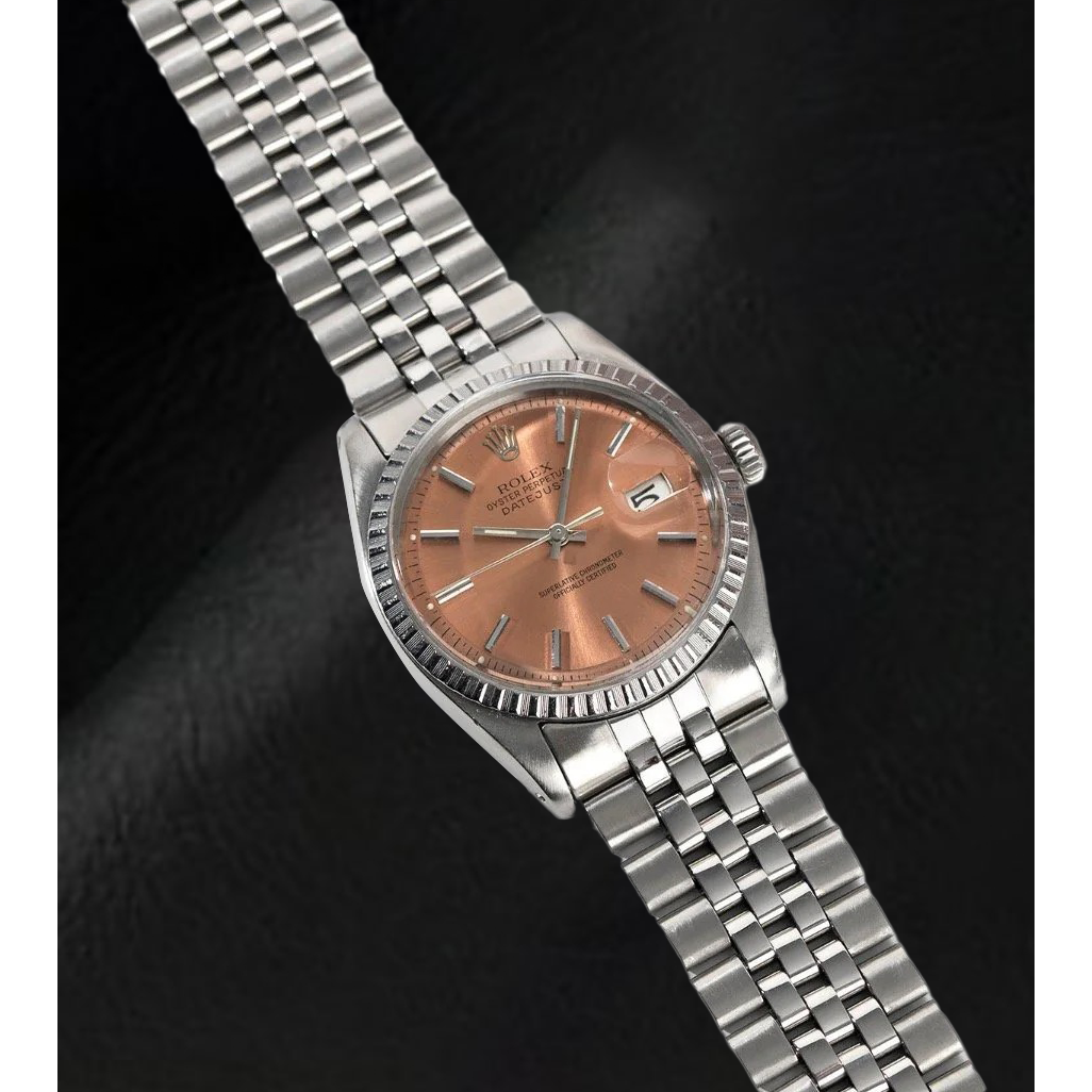 Montre Rolex Datejust 36 mm en acier inoxydable avec cadran saumon