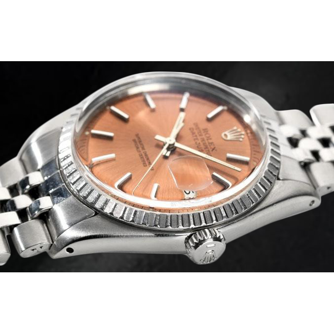 Montre Rolex Datejust 36 mm en acier inoxydable avec cadran saumon