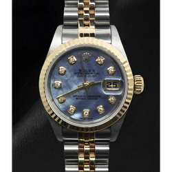 Montre Rolex Datejust Année 2001 Cadran Diamant Nacre Grise 26 mm Bicolore