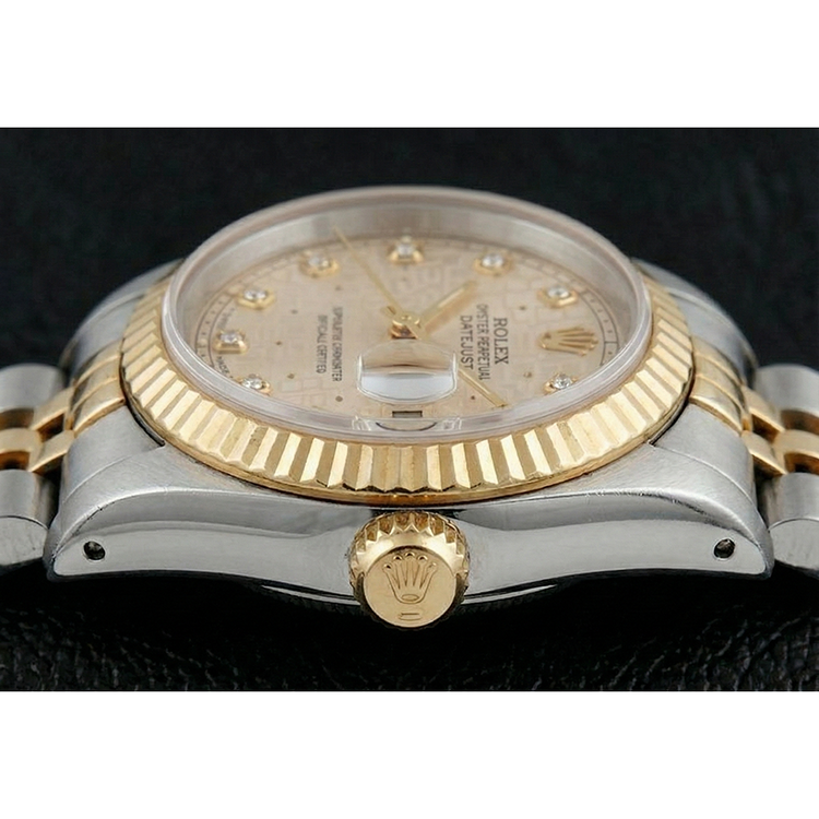 Montre Rolex Datejust Cadran Diamant Bicolore coiffer Jubilé Ivoire