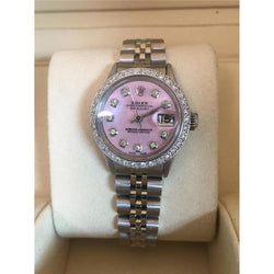 Montre Rolex Datejust Cadran Nacre Lunette Diamant acier inoxydable