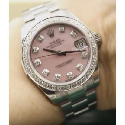 Montre Rolex Datejust Cadran Nacre Rose Lunette 