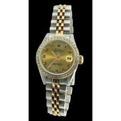 Montre Rolex Datejust Champagne Arabe acier inoxydable & Bracelet Or