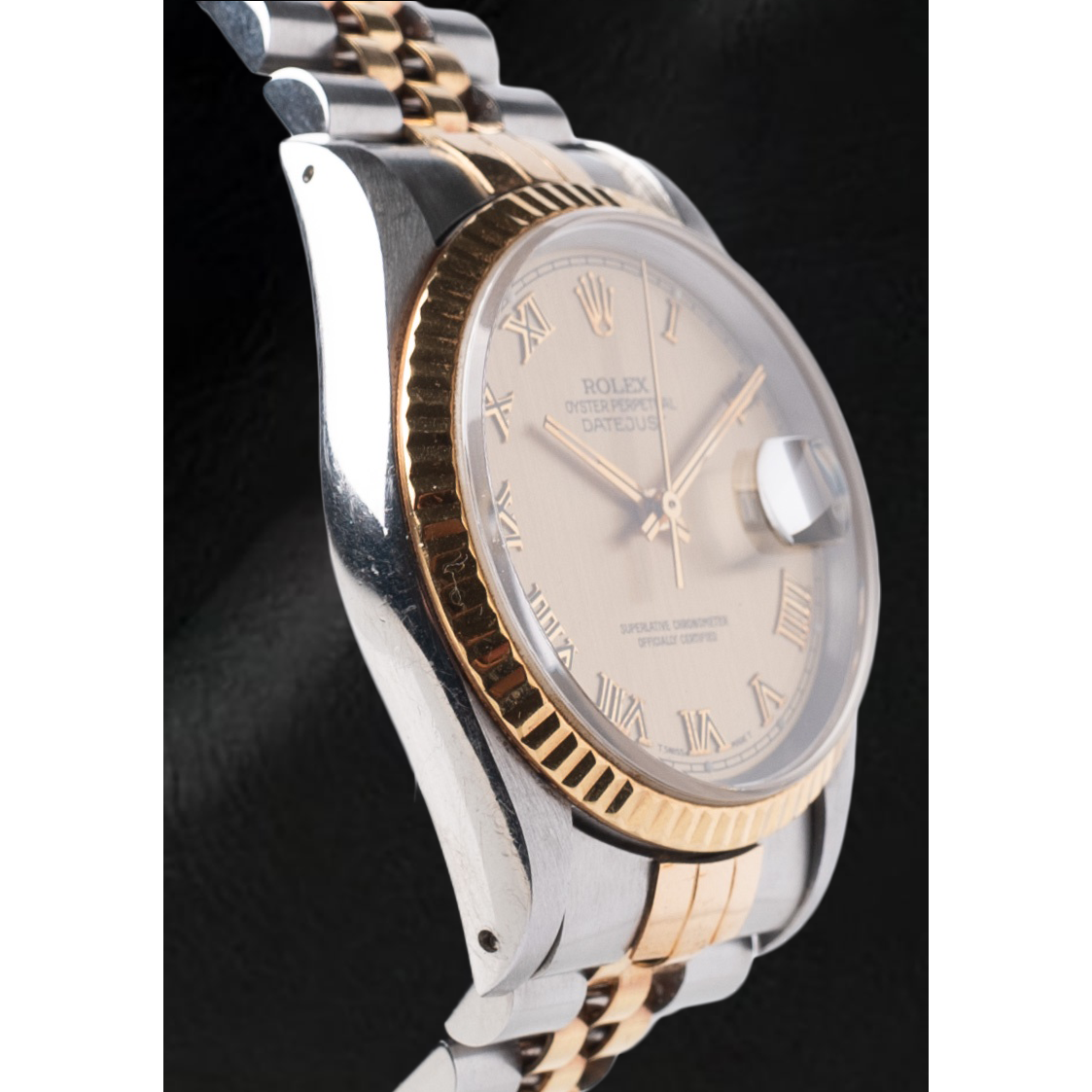 Montre Rolex Datejust Champagne à cadran romain 36 mm bicolore