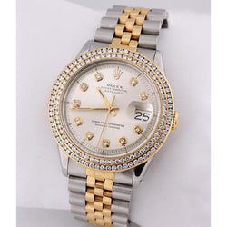 Montre Rolex Datejust Double Rangée Lunette De Diamants Date Juste