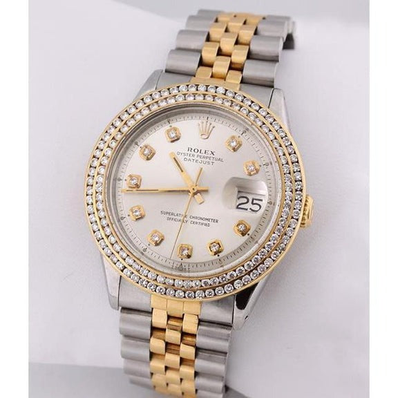 Montre Rolex Datejust Double Rangée Lunette De Diamants