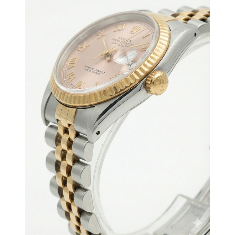 Montre Rolex Datejust Femme Bracelet acier inoxydable & Or Cadran Romain rosé