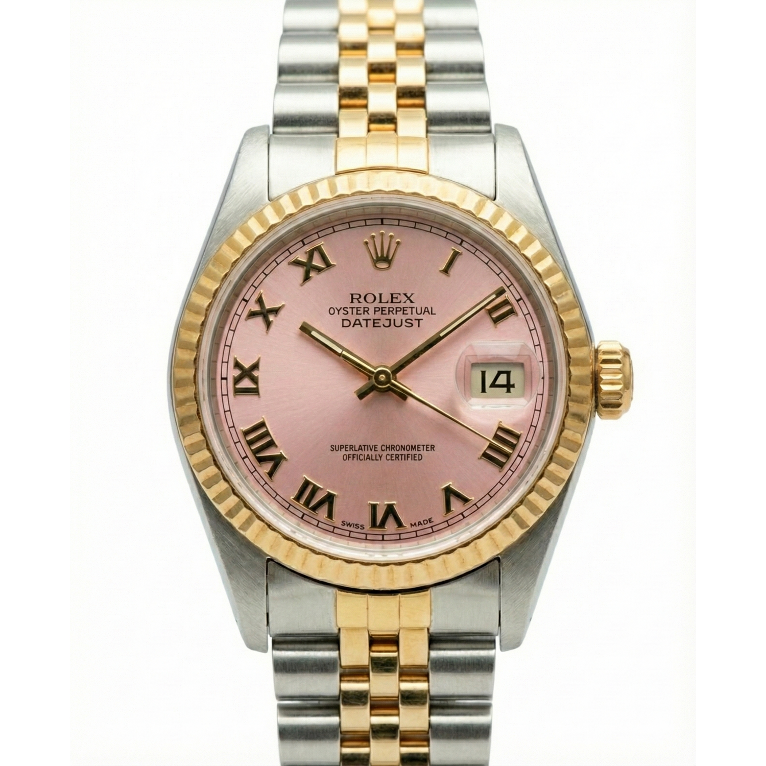 Montre Rolex Datejust Femme Bracelet acier inoxydable & Or Cadran Romain rosé