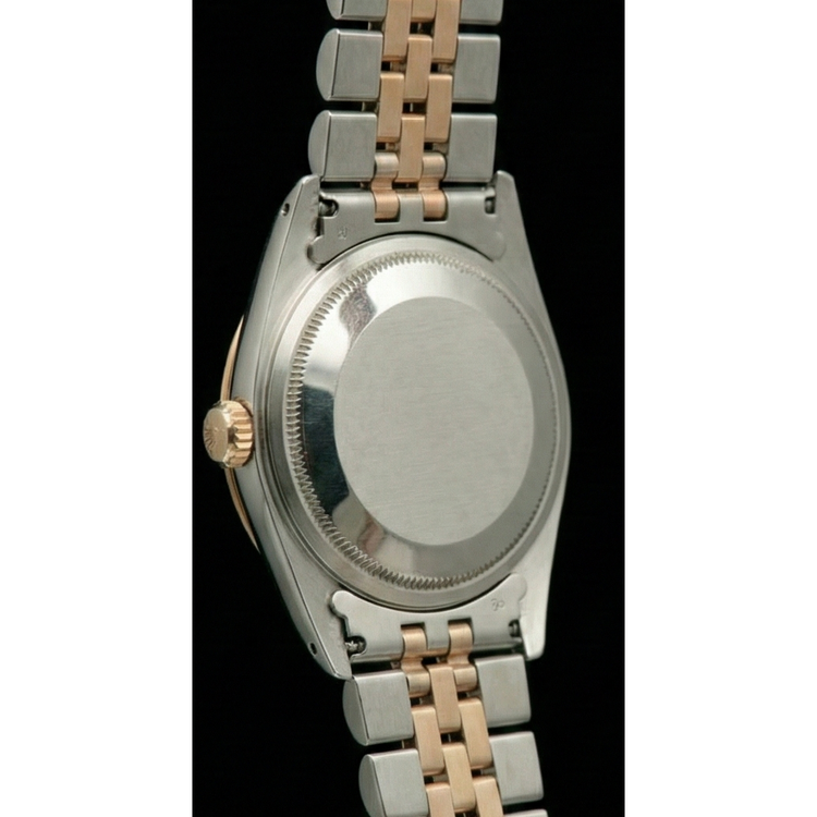 Montre Rolex Datejust Femme acier inoxydable et lunette cannelée en or jaune