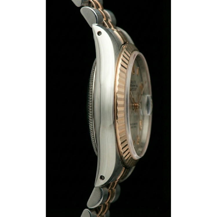 Montre Rolex Datejust Femme acier inoxydable et lunette cannelée en or jaune