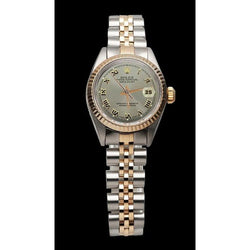 Montre Rolex Datejust Femme acier inoxydable et lunette cannelée en or jaune