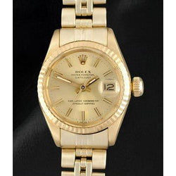 Montre Rolex Datejust President Style 26 mm en or jaune pour femme