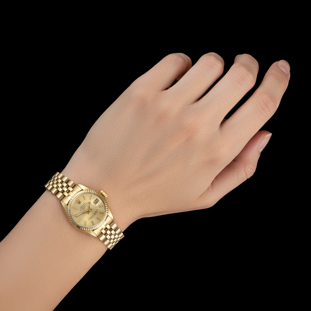 Montre Rolex Datejust President Style 26 mm en or jaune pour femme P7