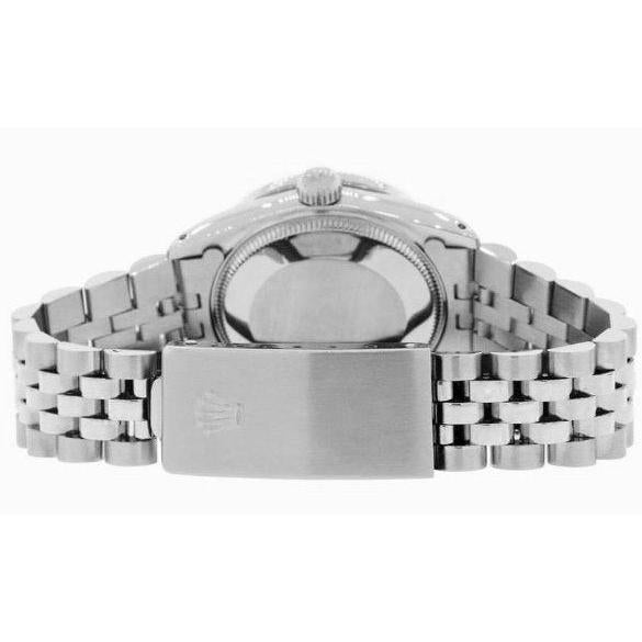 Montre Rolex Datejust Salmon avec cadran diamant et lunette en acier inoxydable de 31 mm