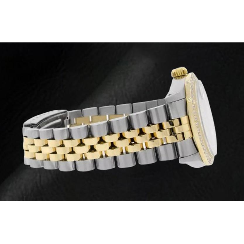 Montre Rolex Datejust avec cadran en nacre rose et diamants, 31 mm, bicolore
