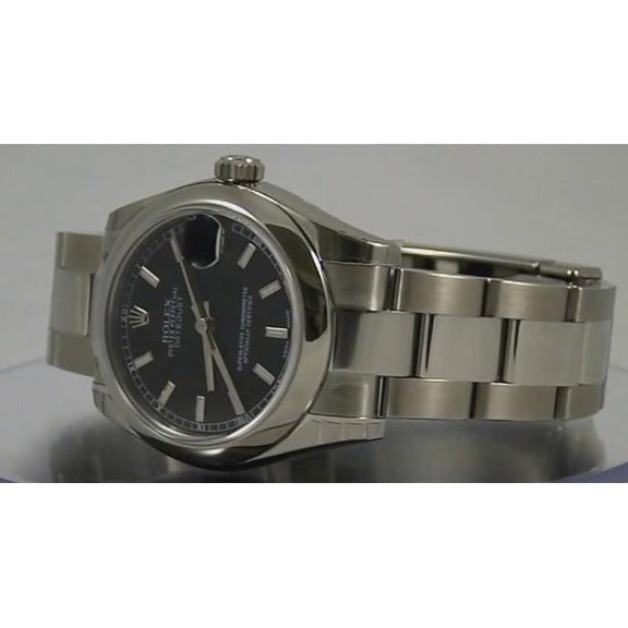 Montre Rolex Datejust cadran noir bracelet en acier inoxydable 