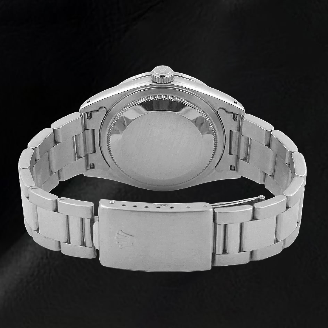 Montre Rolex Datejust, cadran noir serti de diamants, bracelet Oyster en acier inoxydable