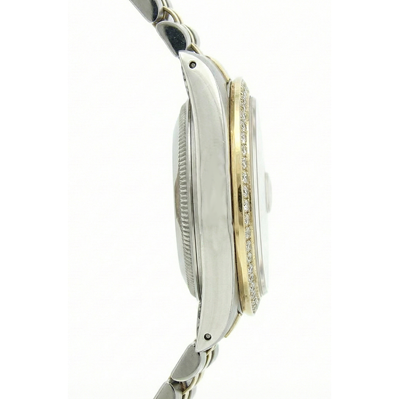 Montre Rolex Datejust dame cadran bâton blanc acier inoxydable & or jaune