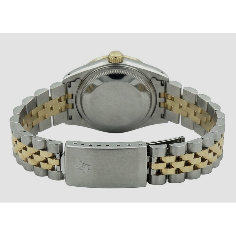 Montre Rolex Datejust dame cadran bâton blanc acier inoxydable & or jaune