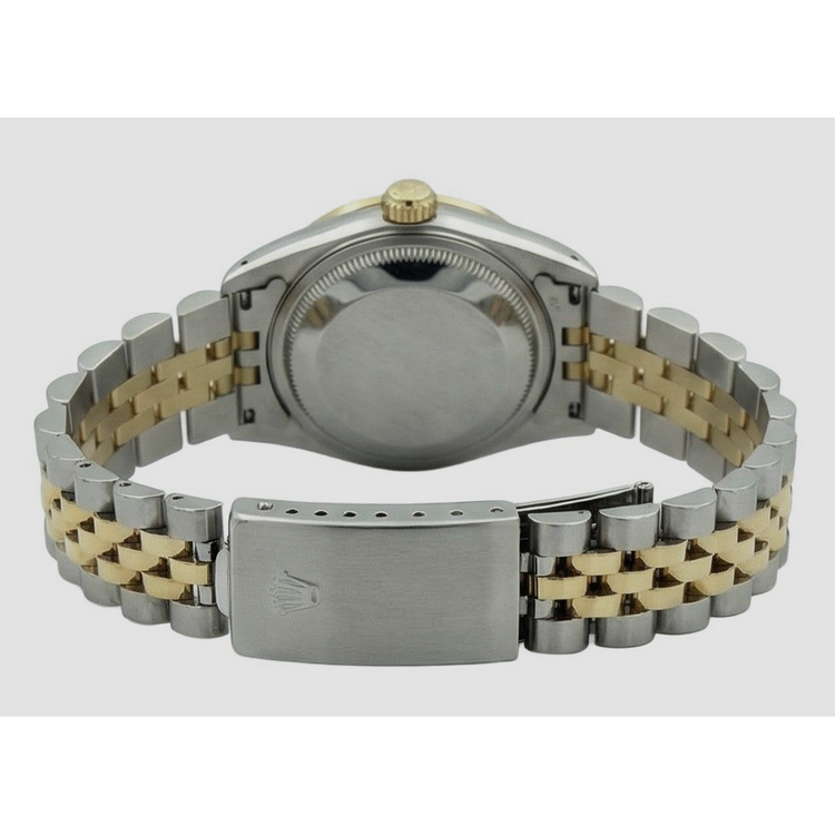 Montre Rolex Datejust dame cadran bâton blanc acier inoxydable & or jaune