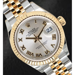 Montre Rolex Datejust de taille moyenne 31 mm acier inoxydable et bracelet jubilé en or