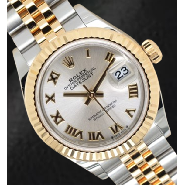 Montre Rolex Datejust de taille moyenne 31 mm acier inoxydable et bracelet jubilé en or