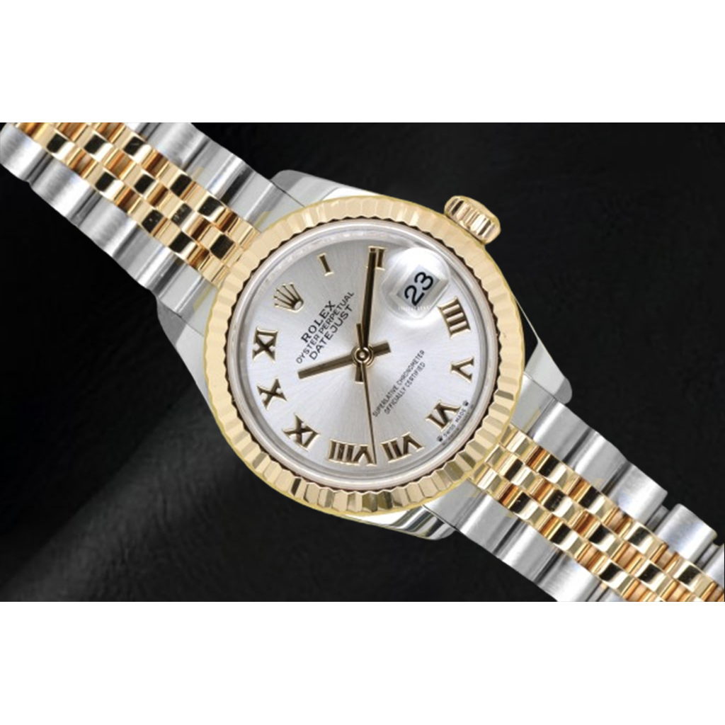 Montre Rolex Datejust de taille moyenne 31 mm acier inoxydable et bracelet jubilé en or