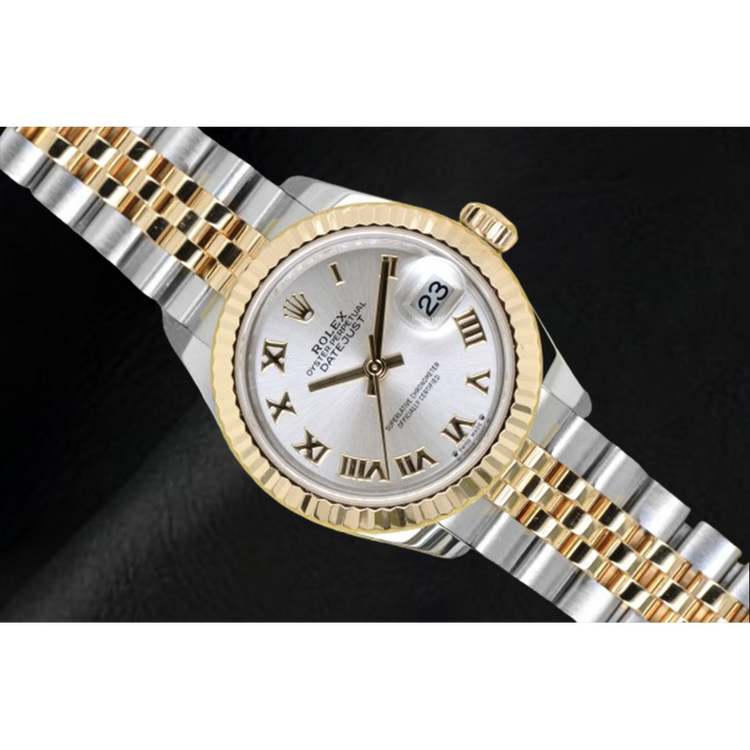 Montre Rolex Datejust de taille moyenne 31 mm acier inoxydable et bracelet jubilé en or