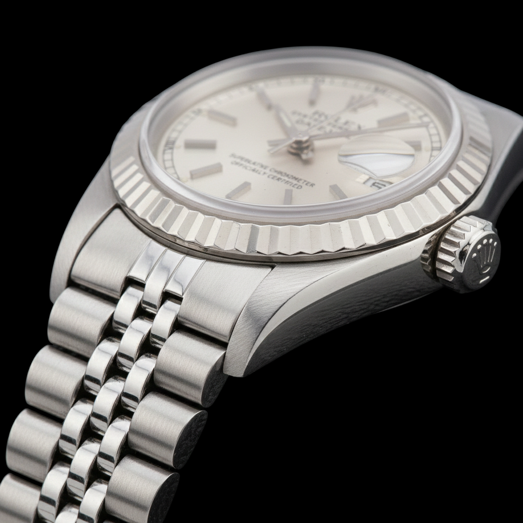 Montre Rolex Datejust en acier inoxydable avec cadran argenté de 31 mm