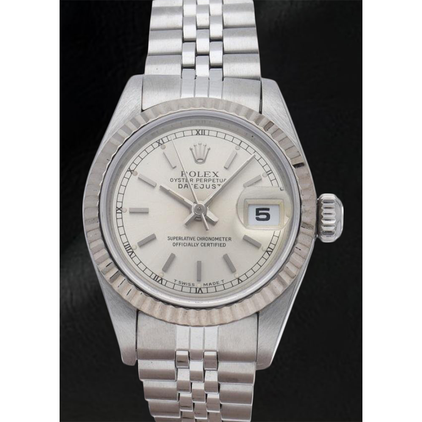 Montre Rolex Datejust en acier inoxydable avec cadran argenté de 31 mm