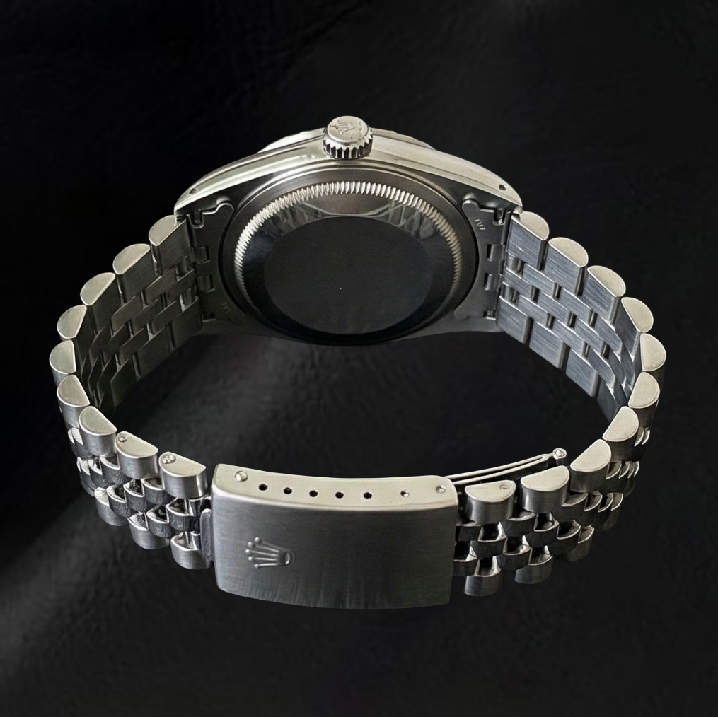 Montre Rolex Datejust en acier inoxydable avec cadran bleu 36 mm