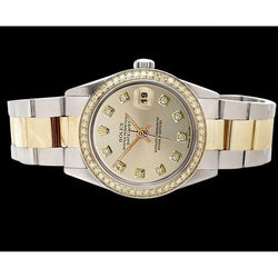 Montre Rolex Datejust en acier inoxydable et cadran en diamant argenté