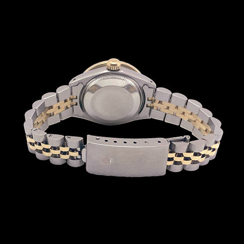 Montre Rolex Datejust en or acier inoxydable pour femme avec cadran en diamant et lunette sertie de canaux