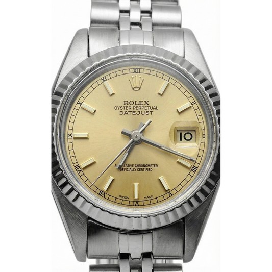 Montre Rolex Datejust pour femme avec cadran bâton de champagne