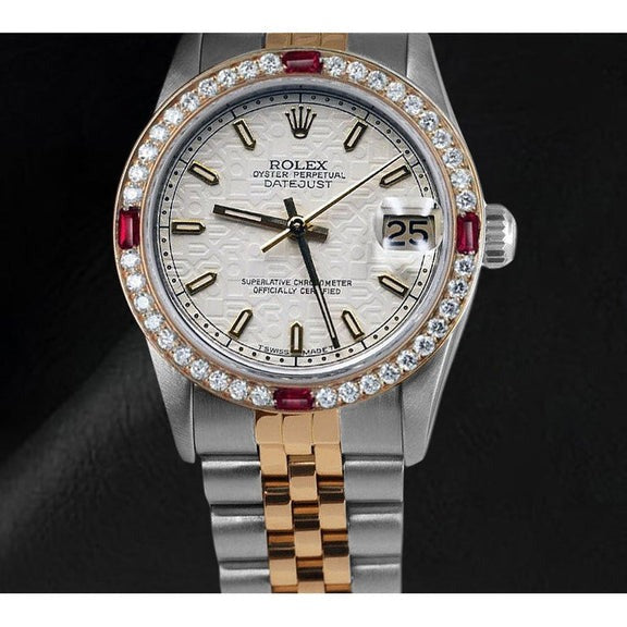 Montre Rolex Datejust avec cadran lumineux blanc Jubilee 31 mm
