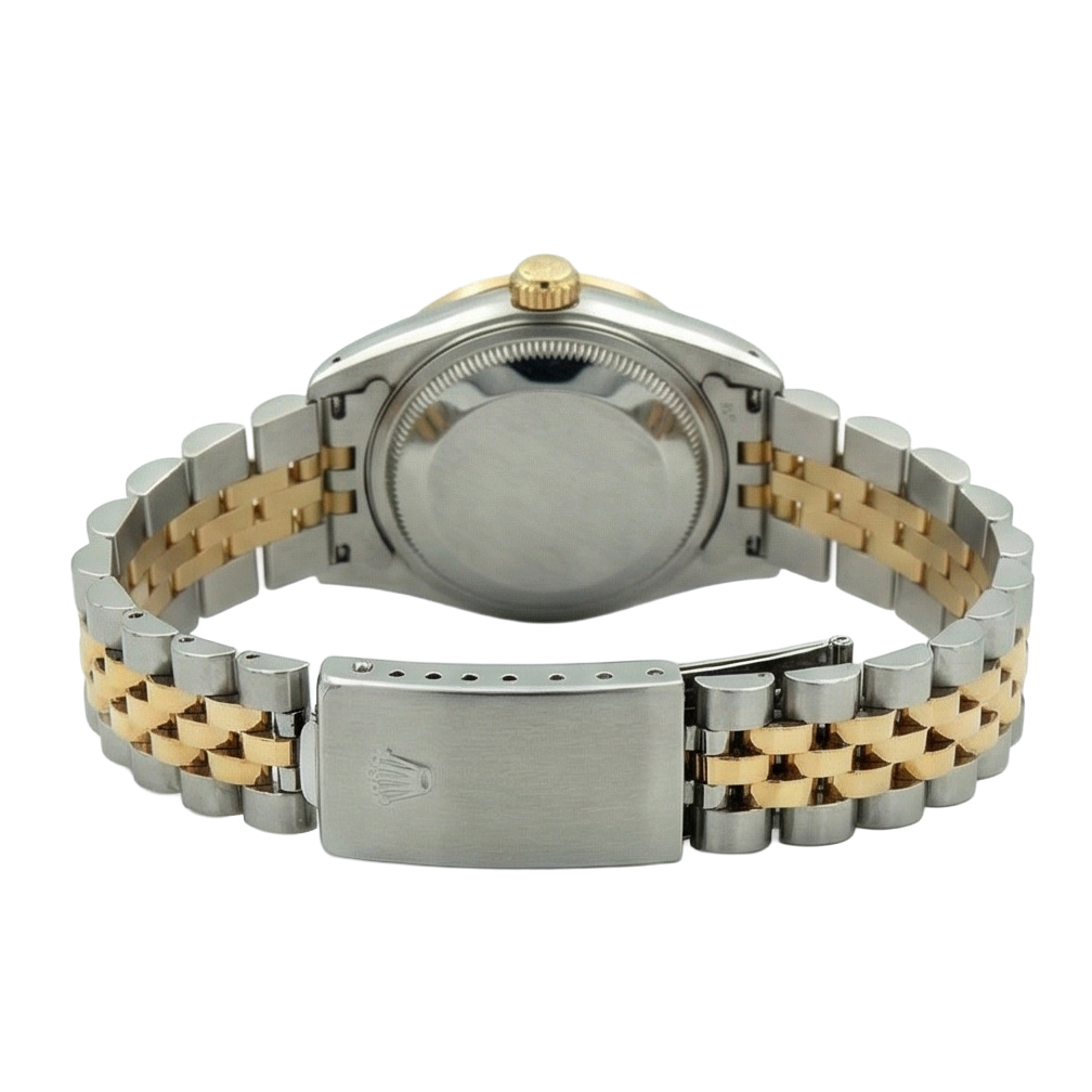 Montre Rolex Datejust pour femme avec lunette en diamant et tapisserie en acier inoxydable et or Jubilee