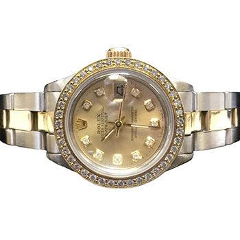 Montre Rolex Datejust pour femme, cadran diamant 