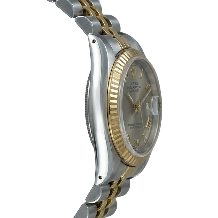 Montre Rolex Datejust pour femme, cadran romain gris bicolore