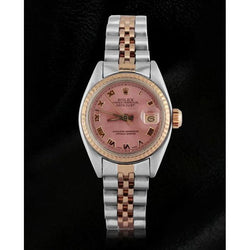 Montre Rolex Datejust pour femme, cadran romain, jubilé en acier inoxydable et or, lunette cannelée
