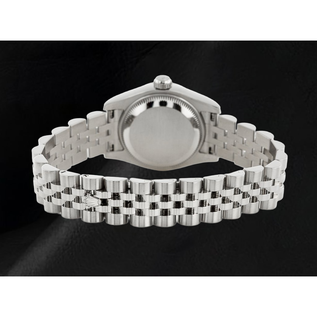 Montre Rolex Datejust pour femme, cadran saumon 26 mm, lunette cannelée, fermoir invisible Jubilee