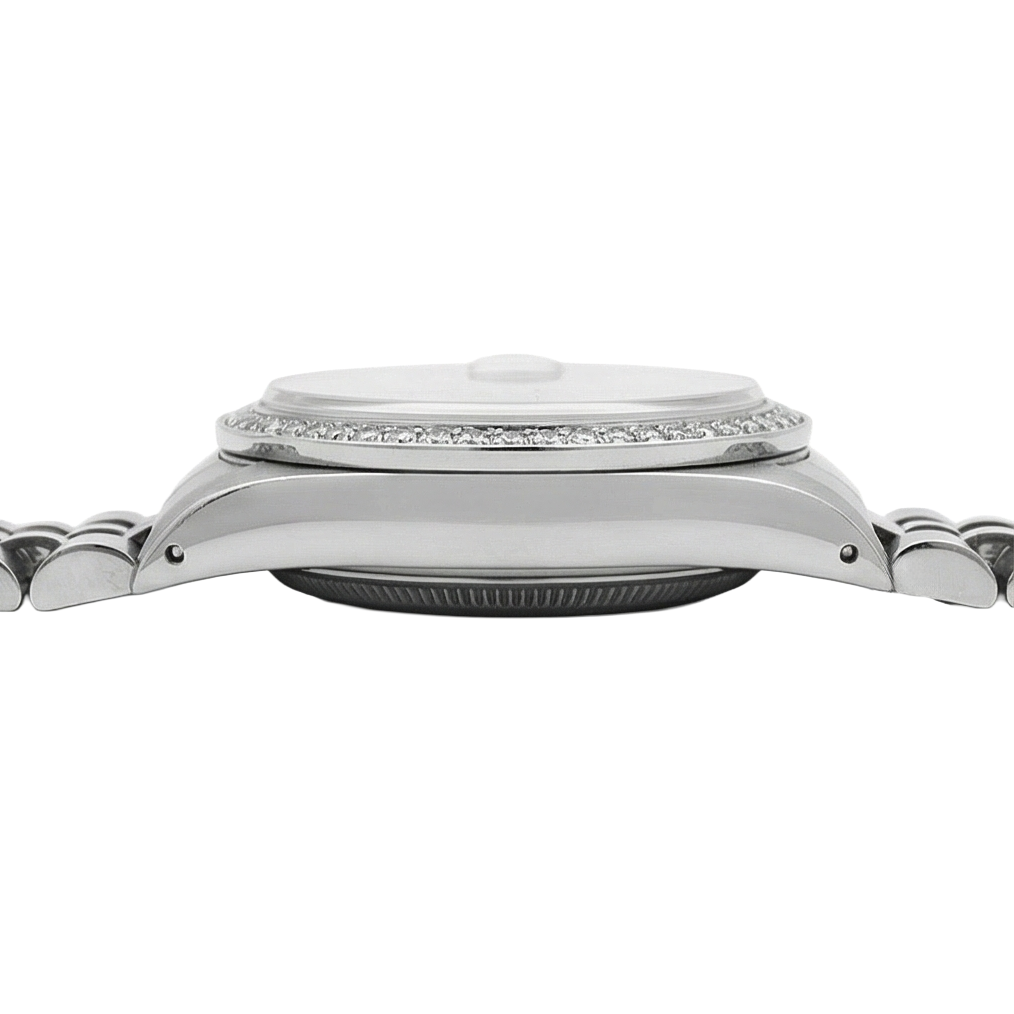 Montre Rolex Datejust pour femme en acier inoxydable avec cadran en bâton de tapisserie Jubilee Rolex