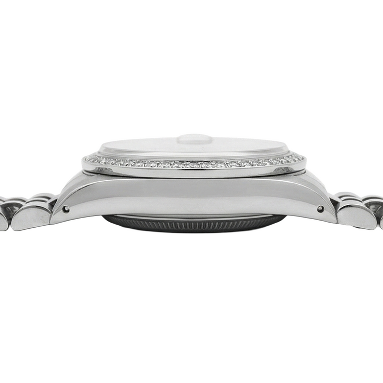 Montre Rolex Datejust pour femme en acier inoxydable avec cadran en bâton de tapisserie Jubilee Rolex