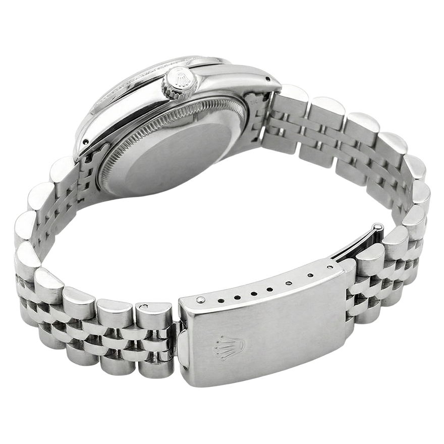 Montre Rolex Datejust pour femme en acier inoxydable avec cadran en bâton de tapisserie Jubilee Rolex