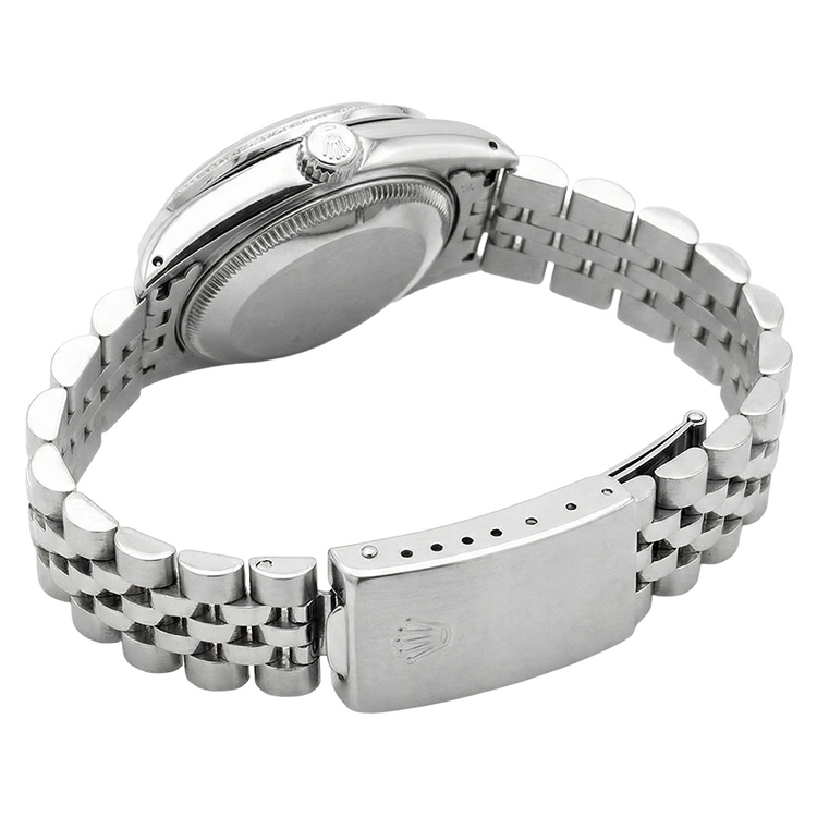 Montre Rolex Datejust pour femme en acier inoxydable avec cadran en bâton de tapisserie Jubilee Rolex