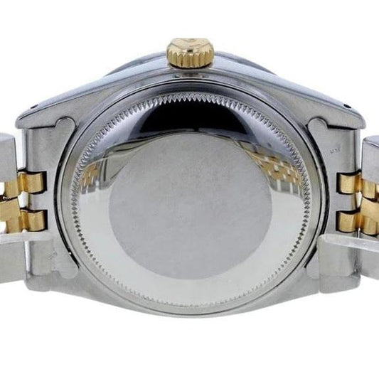 Montre Rolex Datejust avec lunette en diamant et bracelet acier inoxydable à réglage rapide
