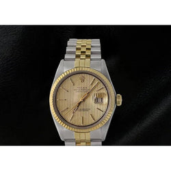 Montre Rolex Datejust pour homme, bracelet jubilé, cadran tapisserie acier inoxydable et or, réglage rapide